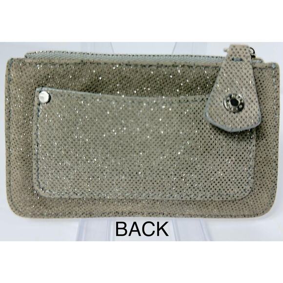 Jimmy Choo Silver Star Studded Coin Purse Wallet with Carabiner Clip Keychain - Picture 3 of 4